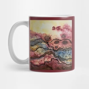 Abstract Landscape Watercolor Earth Tones Mug